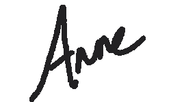 Handtekening van Anne in zwarte tekst